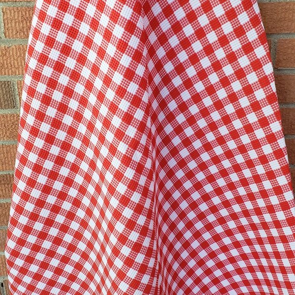 Vintage Red Checkered Maxi Dress - Picture 3 of 6